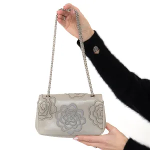 Embroidered Follies Mega sale Flap Grey Hurry, limited slots Bag Chanel Small Camellia