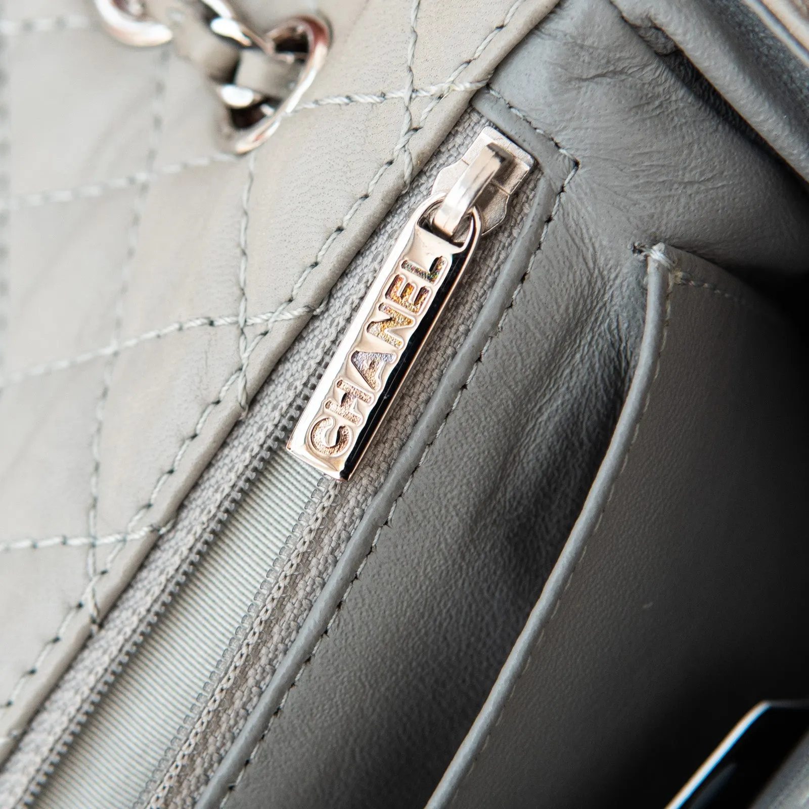 Embroidered Follies Mega sale Flap Grey Hurry, limited slots Bag Chanel Small Camellia