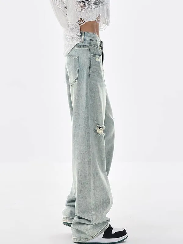 EMMIOL Denim Jeans for Women Wide Leg Jeans Low Waist Baggy Jeans for Women Loose Boyfriends Jeans Denim Pants Y2K 90S