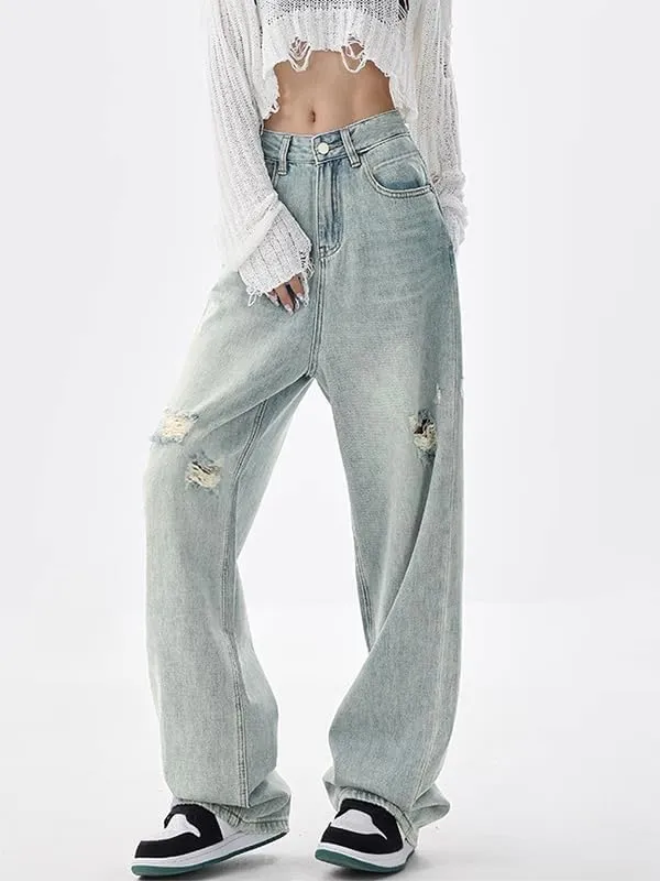 EMMIOL Denim Jeans for Women Wide Leg Jeans Low Waist Baggy Jeans for Women Loose Boyfriends Jeans Denim Pants Y2K 90S