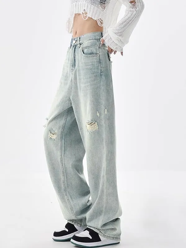 EMMIOL Denim Jeans for Women Wide Leg Jeans Low Waist Baggy Jeans for Women Loose Boyfriends Jeans Denim Pants Y2K 90S