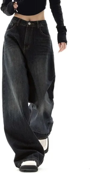 EMMIOL Jeans for Women Wide Leg Baggy Jeans High Waist Y2K Cargo Pants Casual Loose Boyfriends Trousers Vintage Streetwear