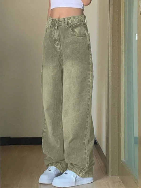EMMIOL Wide Leg Jeans for Women - Low Waist Baggy Loose Boyfriends Denim Pants - Y2K 90S Style