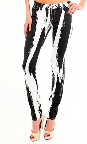 Emperial Tie Dye Premium Distressed MID-Rise Women's Juniors Skinny Leg Denim Jeans