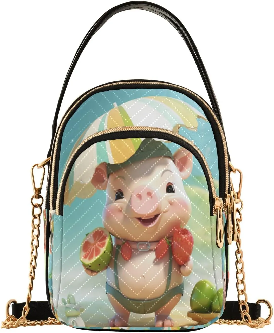 Enjoy Pig Crossbody Handbags for Women Casual Leather Shoulder Phone Purse