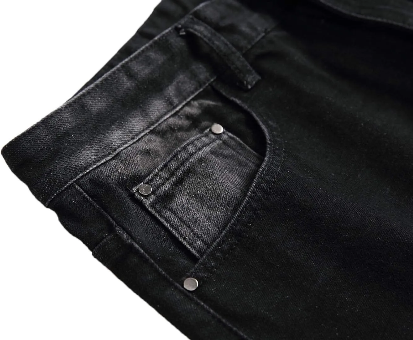 Enrica Men's Ripped Distressed Destroyed Straight Fit Washed Denim Jeans