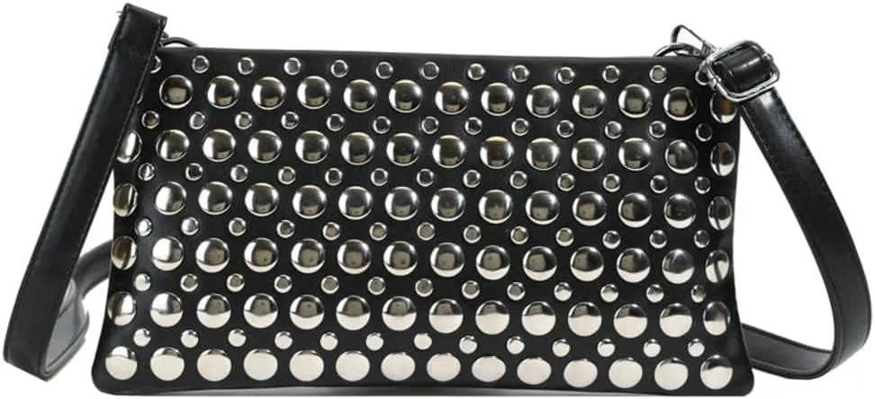 Epsion 2025 Crossbody Bag for Women PU Shoulder Bag Y2K Studded Purse Vegan Leather Clutch Handbags