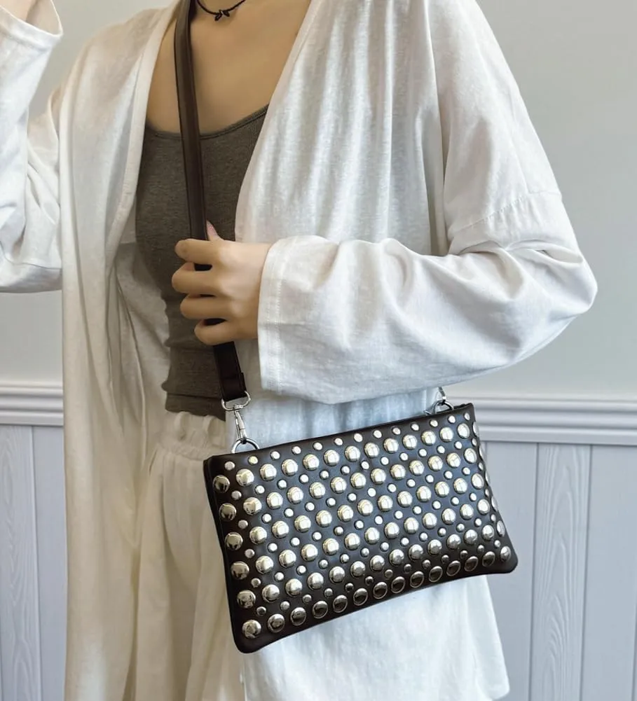 Epsion 2025 Crossbody Bag for Women PU Shoulder Bag Y2K Studded Purse Vegan Leather Clutch Handbags