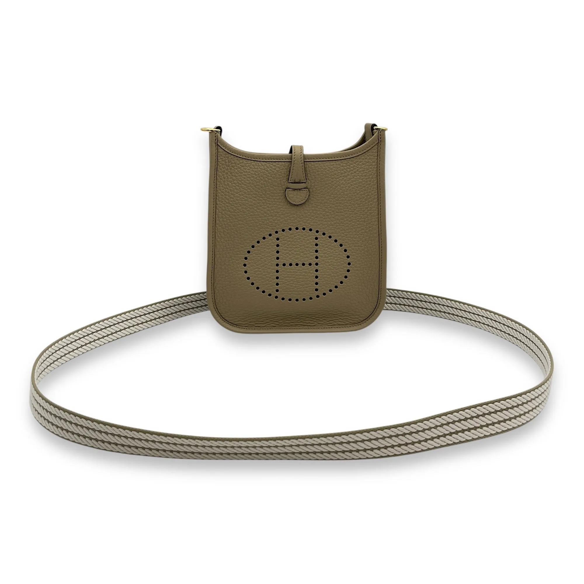 Evelyne Mini Beige Marfa in Clemence, Gold hardware