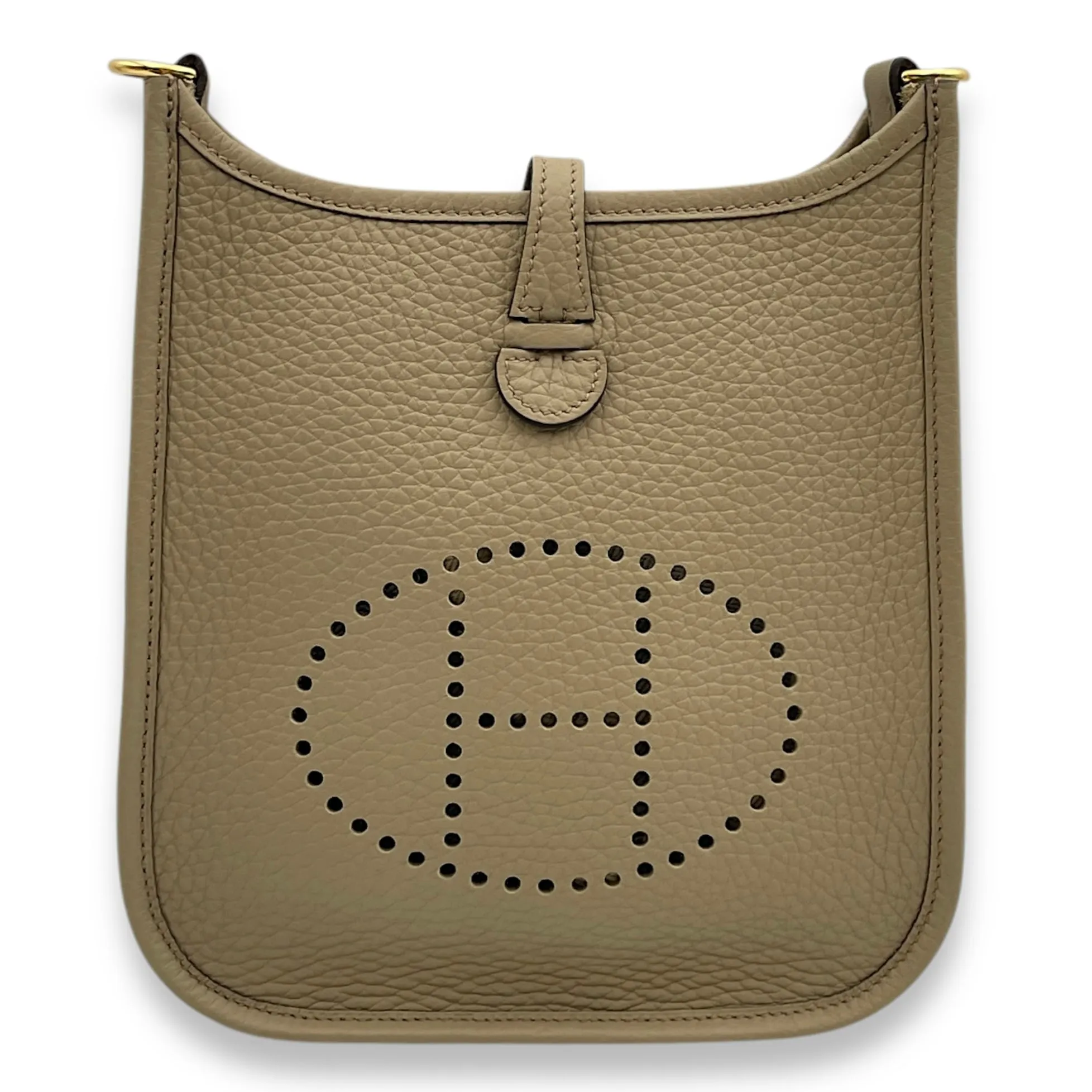 Evelyne Mini Beige Marfa in Clemence, Gold hardware
