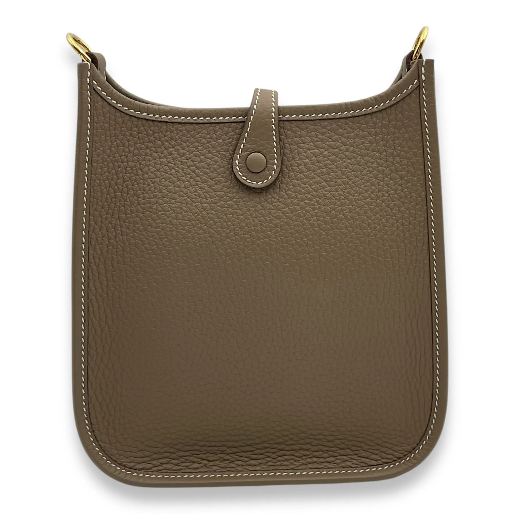 Evelyne Mini Etoupe in Clemence, Gold hardware