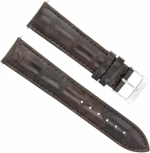 Ewatchparts 18mm Italian Leather Watch Band Strap Compatible With Maurice Lacroix Lc 6057 Watch Dark Brown