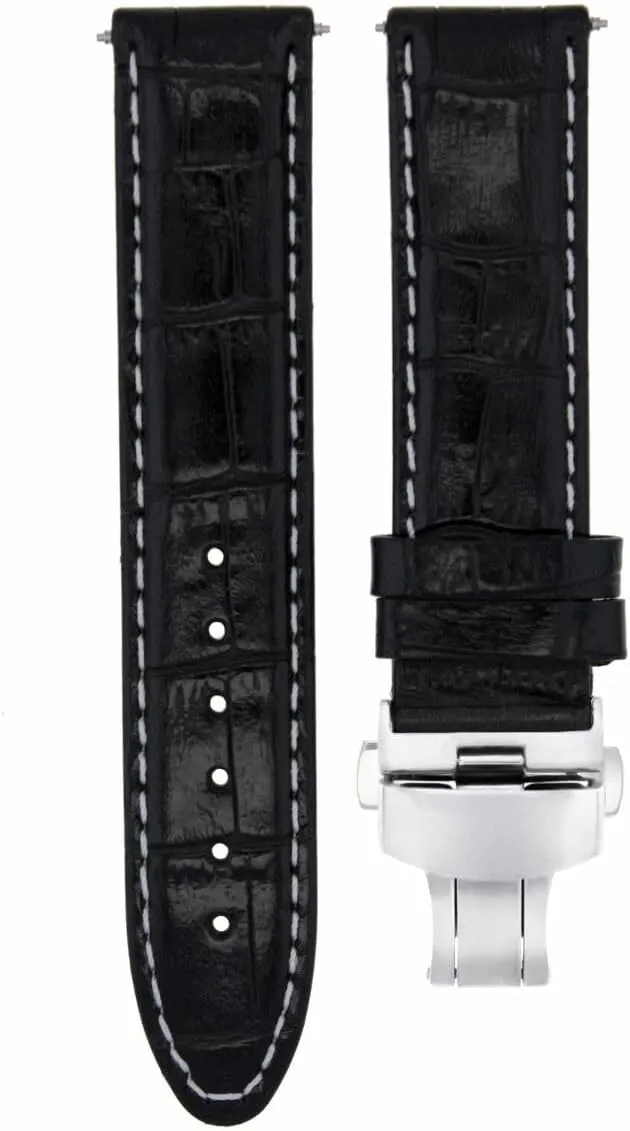 Ewatchparts 18mm Leather Watch Band Strap Compatible With Omega Speedmaster 3539.50,3510.50 Reduce Black
