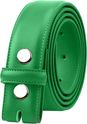 Falari Replacement Genuine Leather Dress Belt Strap Without Buckle Snap on Strap 33mm fit 35mm Buckle