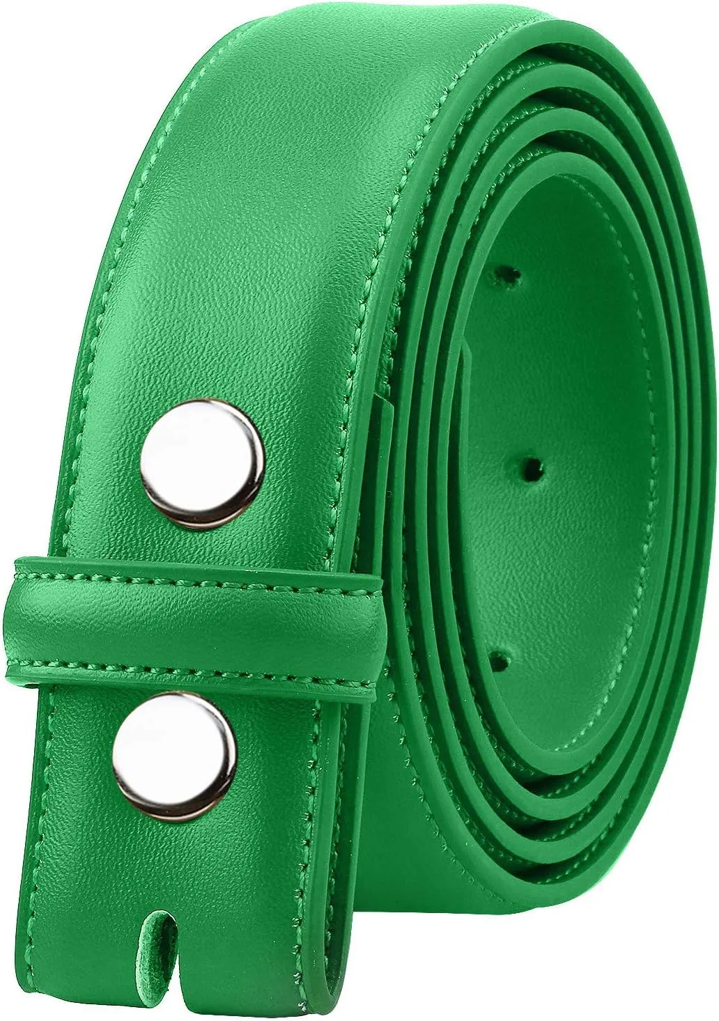 Falari Replacement Genuine Leather Dress Belt Strap Without Buckle Snap on Strap 33mm fit 35mm Buckle