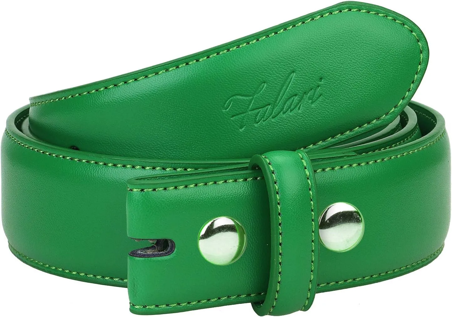 Falari Replacement Genuine Leather Dress Belt Strap Without Buckle Snap on Strap 33mm fit 35mm Buckle