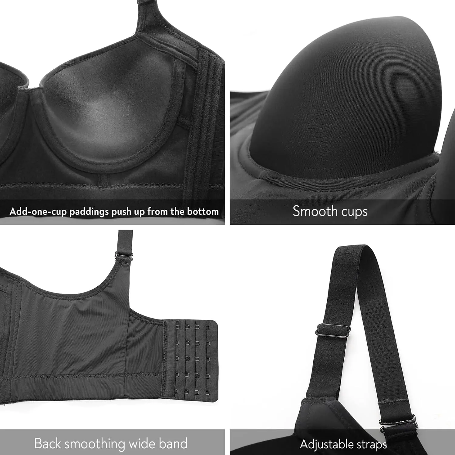 FallSweet Push Up Bras for Women Corset Top Bustier Padded Underwire Bra Add One Cup