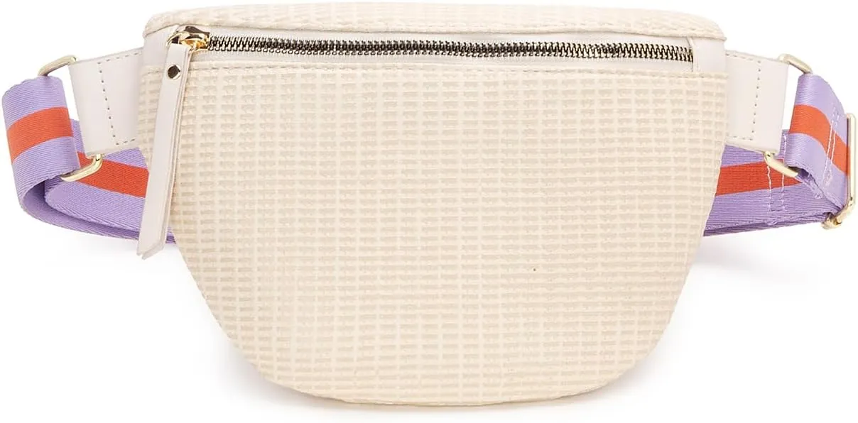 Fanny Packs for Women Embossed Lightweight Waist Pack Zipper Crossbody Belt Bag Sport Pack for Running Hiking Travel Workout