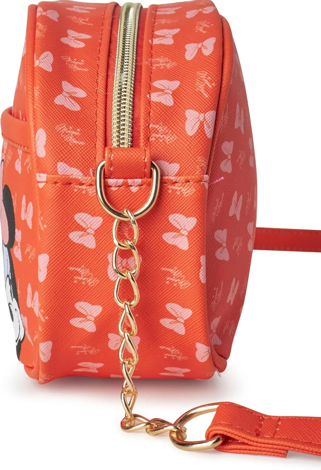 Fast Forward Girls Purse - Hello Kitty, Minnie Mouse, Stitch, Descendants, and Bluey - Cute Girls Bag with Adjustable Strap, Size One Size, Minnie Red Orange