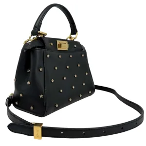 Fendi Nappa Crystal Studded XS Peekaboo Iconic Satchel in Black –  Pre-Owned