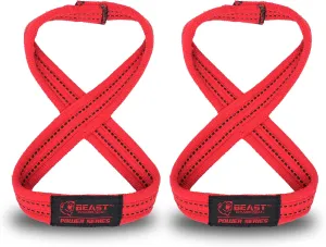 Figure 8 Lifting Strap- Strongman 10-14" Deadlift Straps- True Grip Support & Heavy Duty Wrist Straps for Weightlifting Women Men- Hand Straps for Weight Lifting Figure 8 Straps for Gym Workout