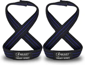 Figure 8 Lifting Strap- Strongman 10-14" Deadlift Straps- True Grip Support & Heavy Duty Wrist Straps for Weightlifting Women Men- Hand Straps for Weight Lifting Figure 8 Straps for Gym Workout
