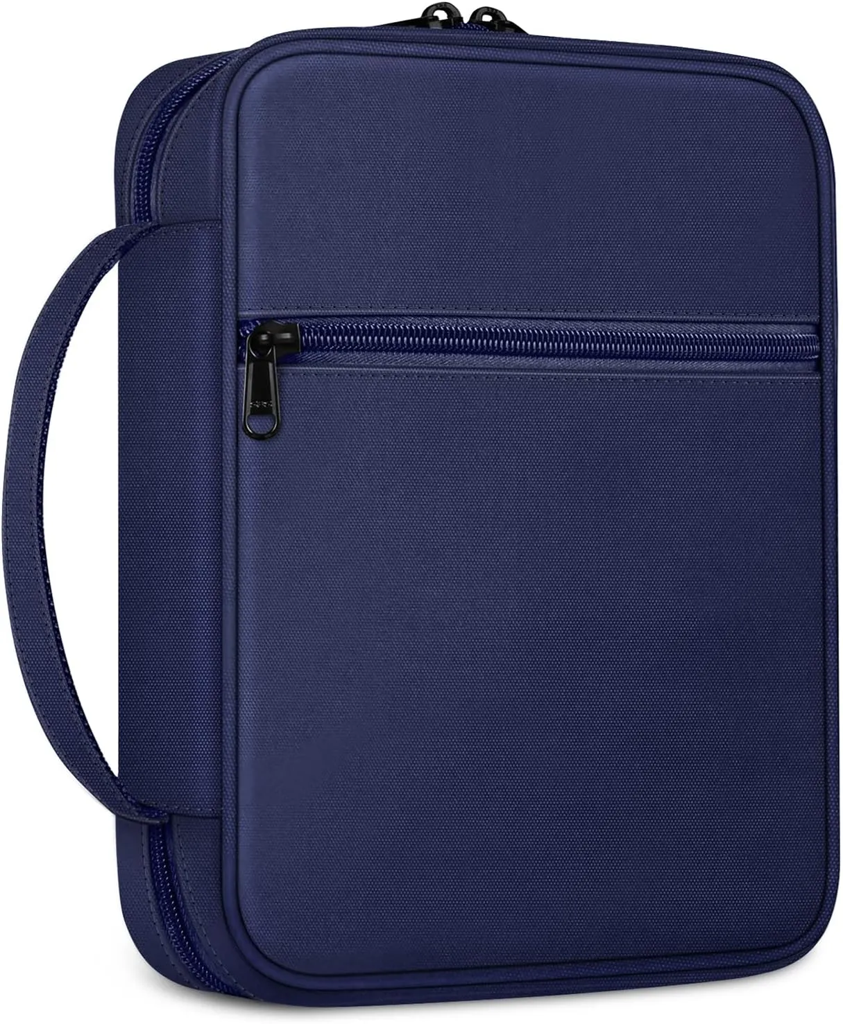 FINPAC Bible Cover, Carrying Book Case Church Bag Bible Protective with Handle and Zippered Pocket, Gift for Mother Lady Women Men, Navy