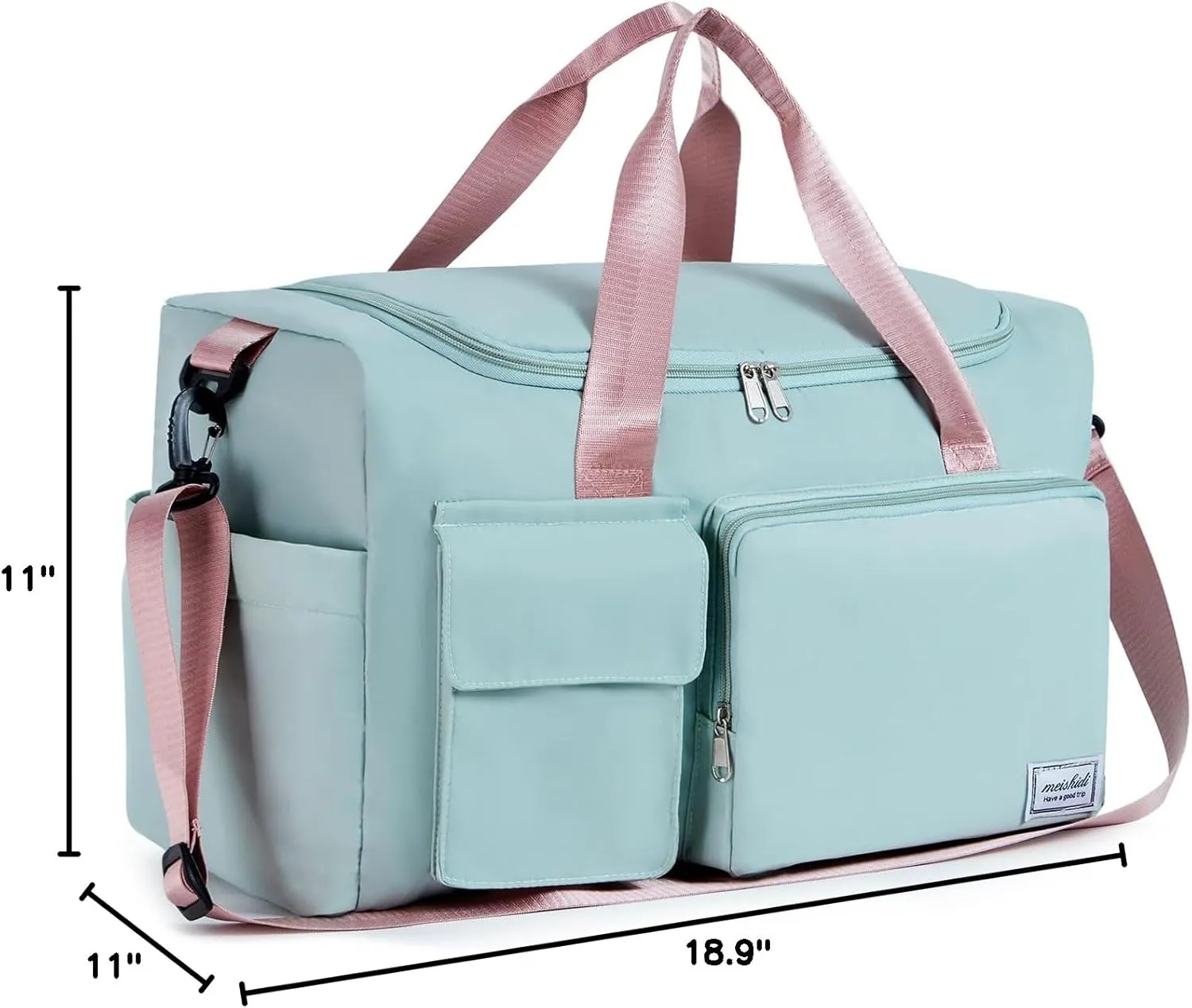 FIORETTO Women's Gym Duffle Bag with Shoes Compartment, 37L Capacity, Ideal for Travel, Gym, Sports, Duffel, Weekender