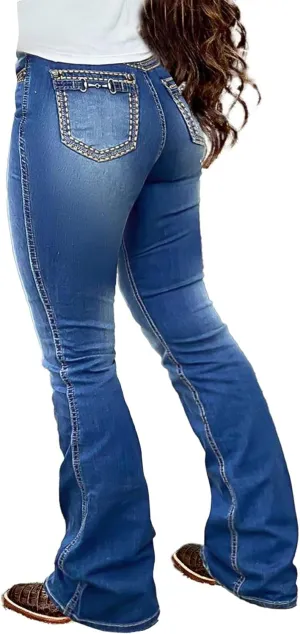 Flamingals Boot Cut Jeans for Women - Trendy Stretch Denim Pants With Butt Lifting and Tummy Control Features