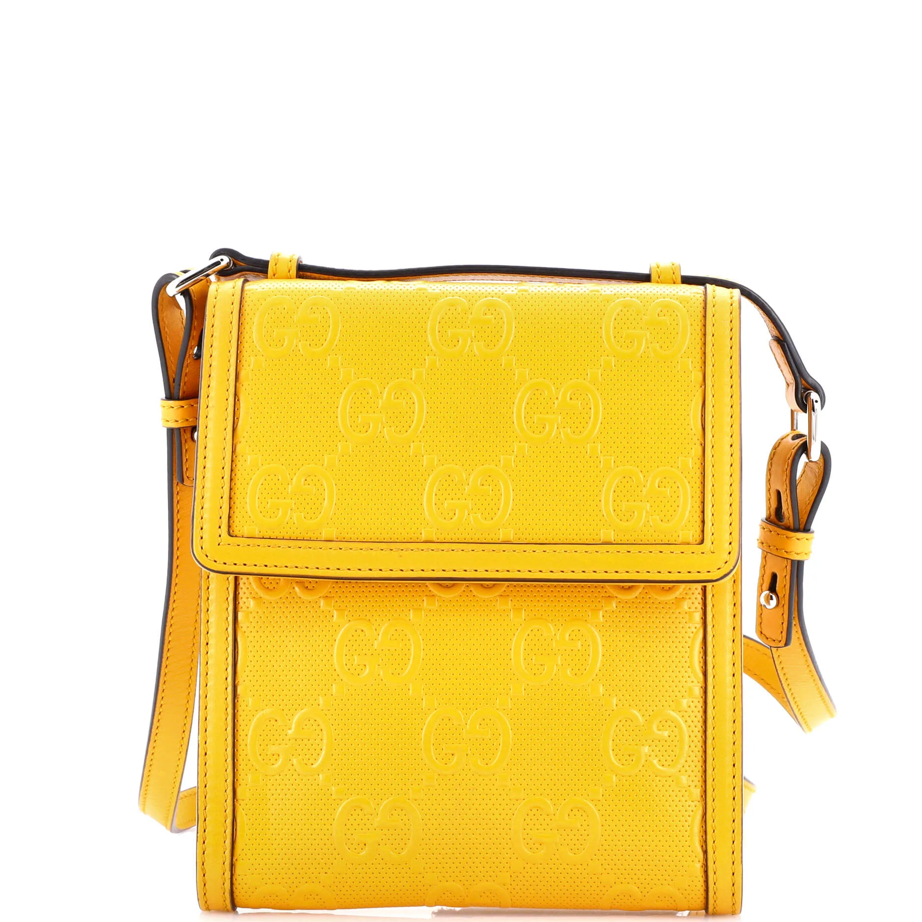 Flap Crossbody Bag GG Embossed Perforated Leather Small