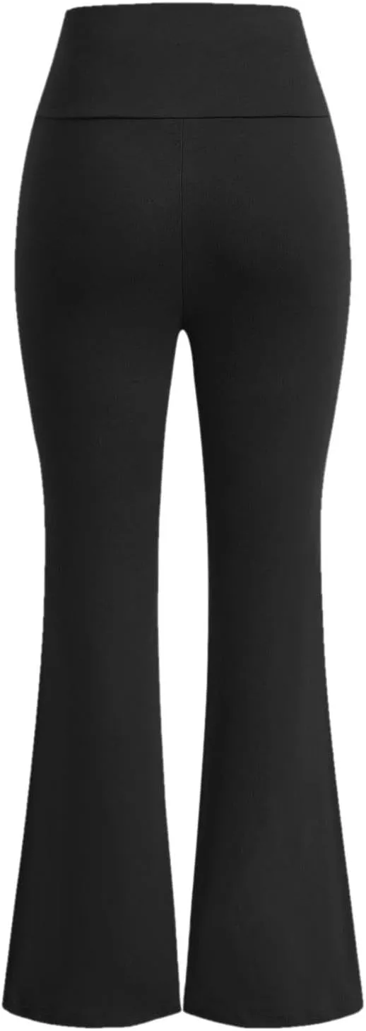 Flare Leggings for Women High Waisted Tummy Control Yoga Pants Butt Lifting Pull On Workout Bootcut Bell Bottoms
