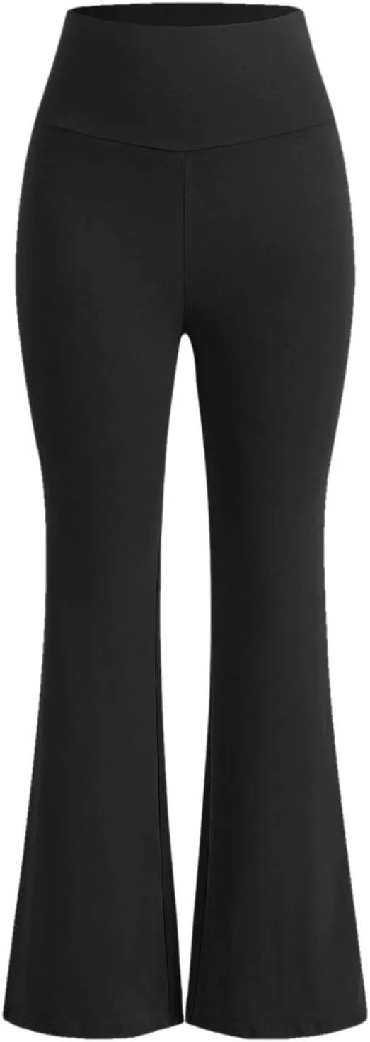 Flare Leggings for Women High Waisted Tummy Control Yoga Pants Butt Lifting Pull On Workout Bootcut Bell Bottoms