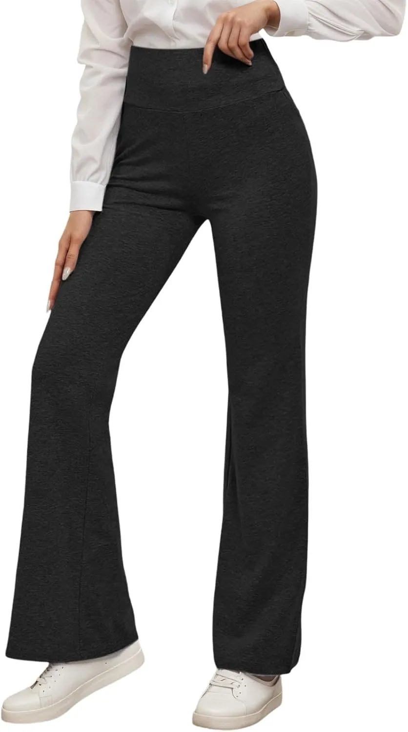 Flare Leggings for Women High Waisted Tummy Control Yoga Pants Butt Lifting Pull On Workout Bootcut Bell Bottoms