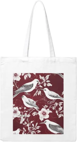 (Floral Herbs Botanical Engraving) Reusable Canvas Tote Bag For Women Shoulder Bag For Shopping Grocery Beach Travel Work