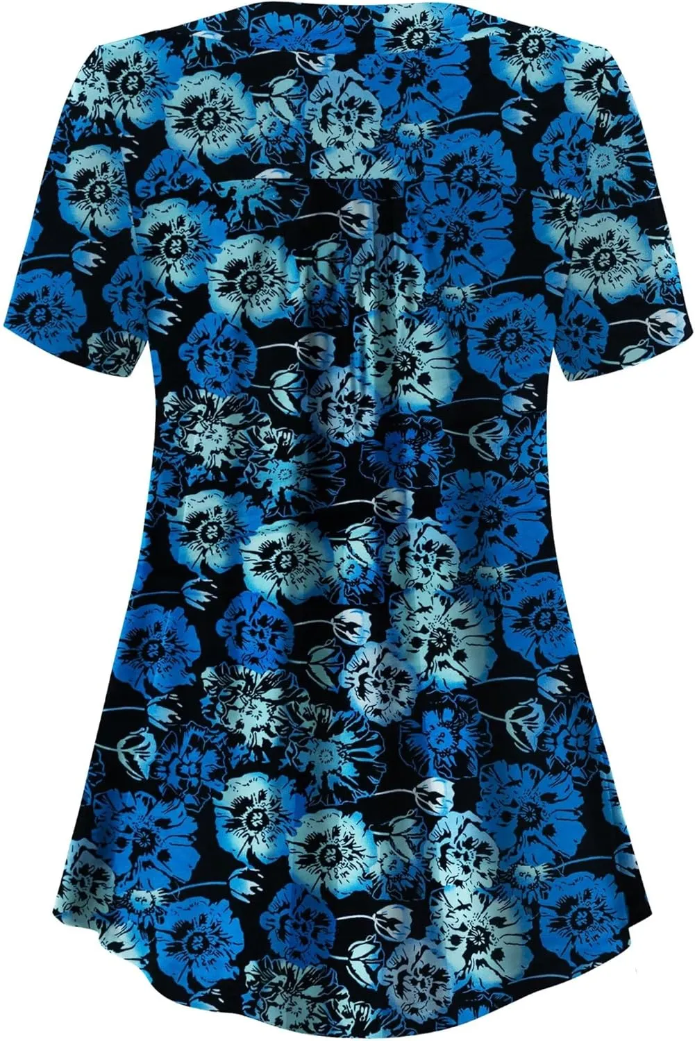 FOLUNSI Women’s Plus Size Short Sleeve Henley Shirt V Neck Floral Blouses Tunic Tops M-4XL