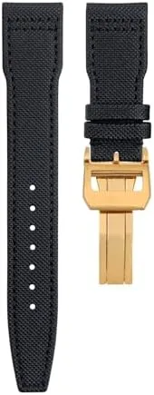 For IWCSPITFIRE MARK 18 for Portugieser for Portofino Pilot for IW3777 Wristband 20mm 21mm 22mm Nylon Canvas Leather Watchbands (BLUE rose buckle C,22MM)