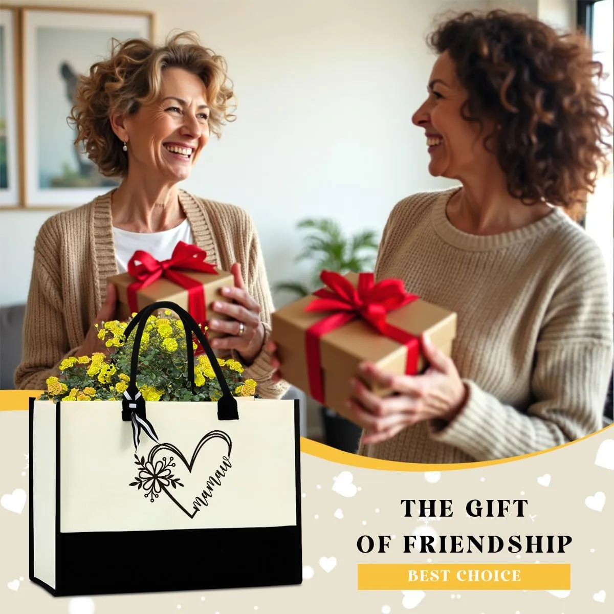 FORBIDDEN PAPER Grandma Aunt Mom Gifts for Women Mommy Tote Bag Birthday Mothers Day Beach Bag Canvas Shopping Grocery Bag