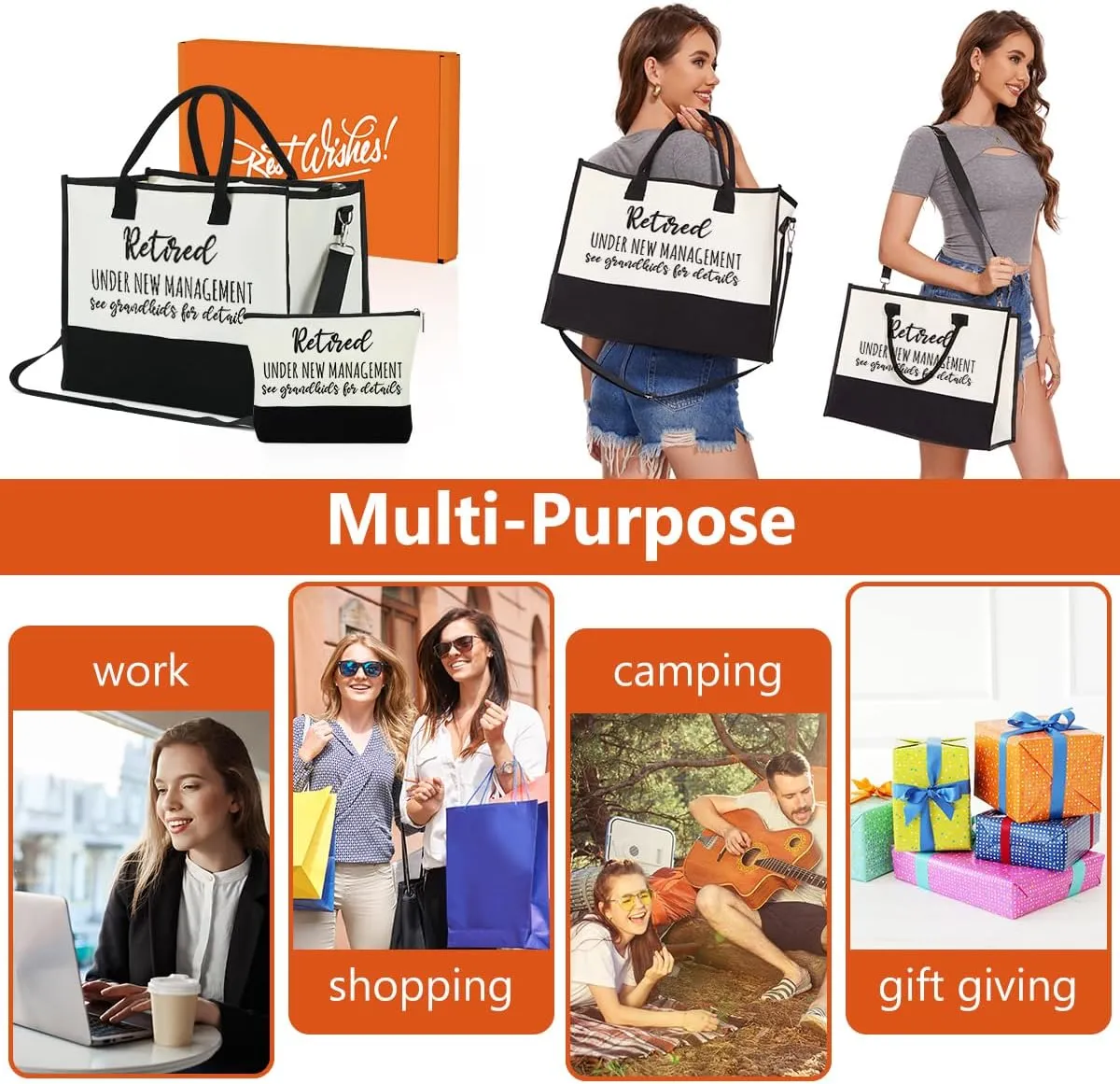 FORBIDDEN PAPER Mothers Day Grandma Mimi Yaya Retirement Dance Aunt Travel Book Witchy Gifts for Women Tote Bag & Makeup Bag