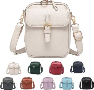 Forcipower Crossbody Leather Bag, Mini Messenger Shoulder Handbag, Zealburst Small Cell Phone Purse Wallet for Women