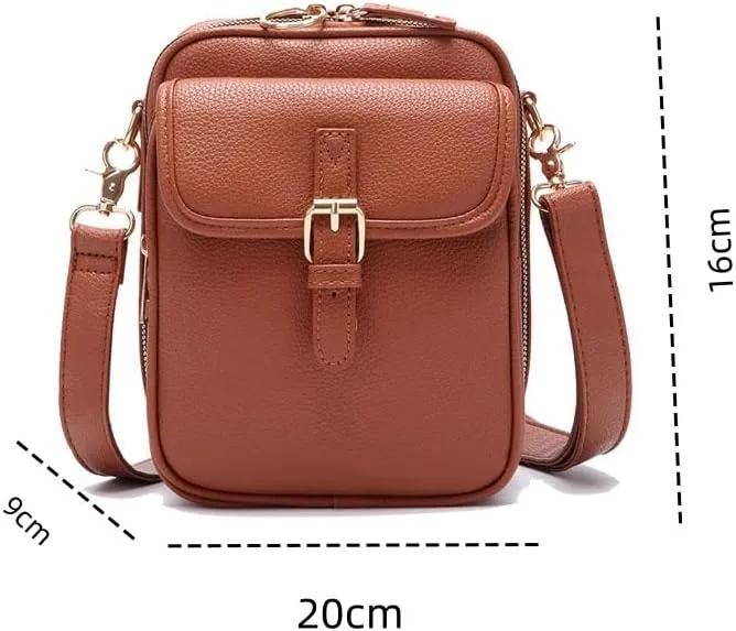 Forcipower Crossbody Leather Bag, Mini Messenger Shoulder Handbag, Zealburst Small Cell Phone Purse Wallet for Women
