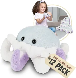Forest & Twelfth Mini Stuffed Jelly Fish, 12 Pack Stuffed Animal Plush Toys for Kids, Zoo Ocean Animal Party Favors and Goody Bags, Classroom Treasure Box Prizes, Stocking Stuffers