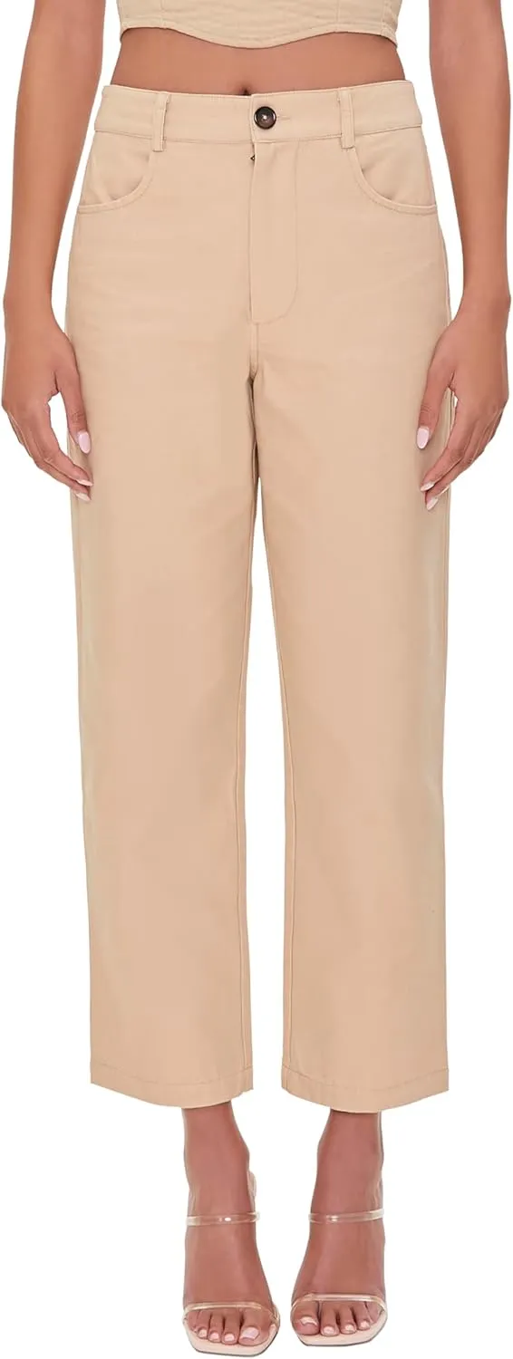 Forever 21 Women's Ankle-Cut Canvas Pants