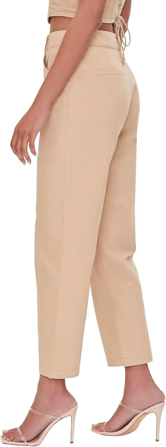 Forever 21 Women's Ankle-Cut Canvas Pants