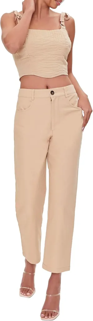 Forever 21 Women's Ankle-Cut Canvas Pants