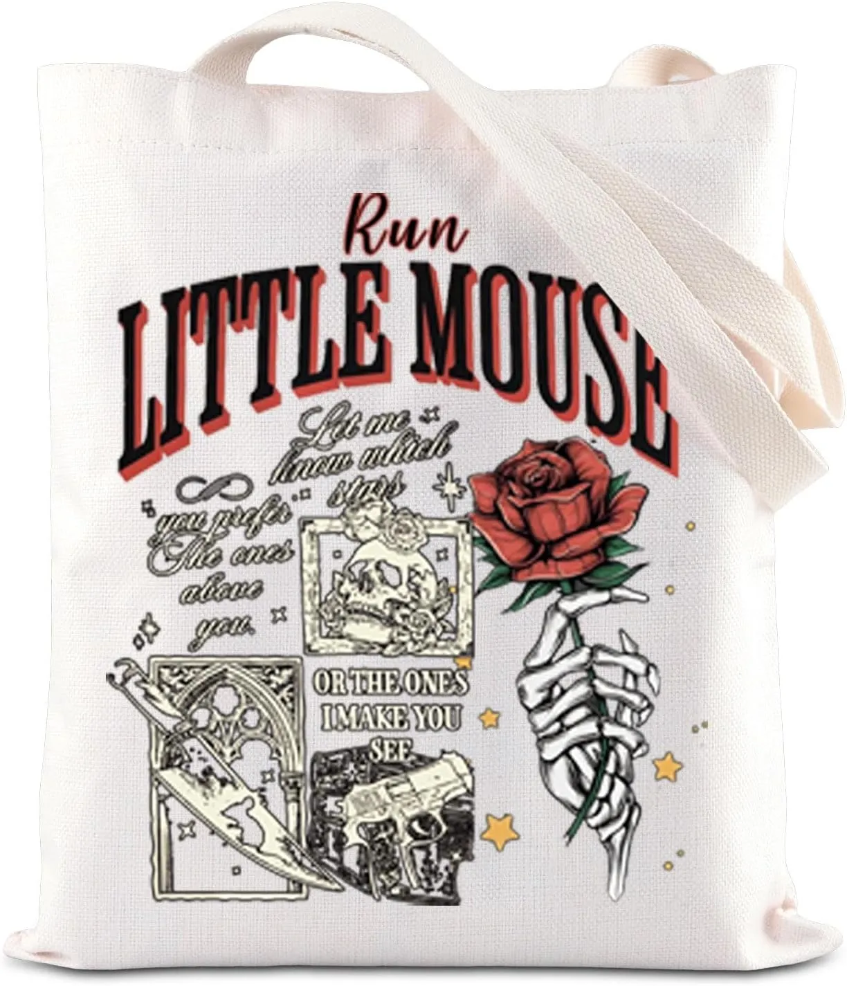 FOTAP Dark Romance Gift Run Little Mouse Inspire Tote Bag Smut Reader Handbag Smut Bookish Gift Romance Reader Gift