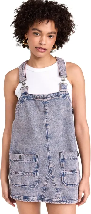 Free People Women's Smock Mini Dress Overalls