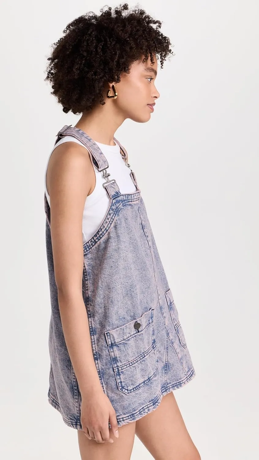 Free People Women's Smock Mini Dress Overalls