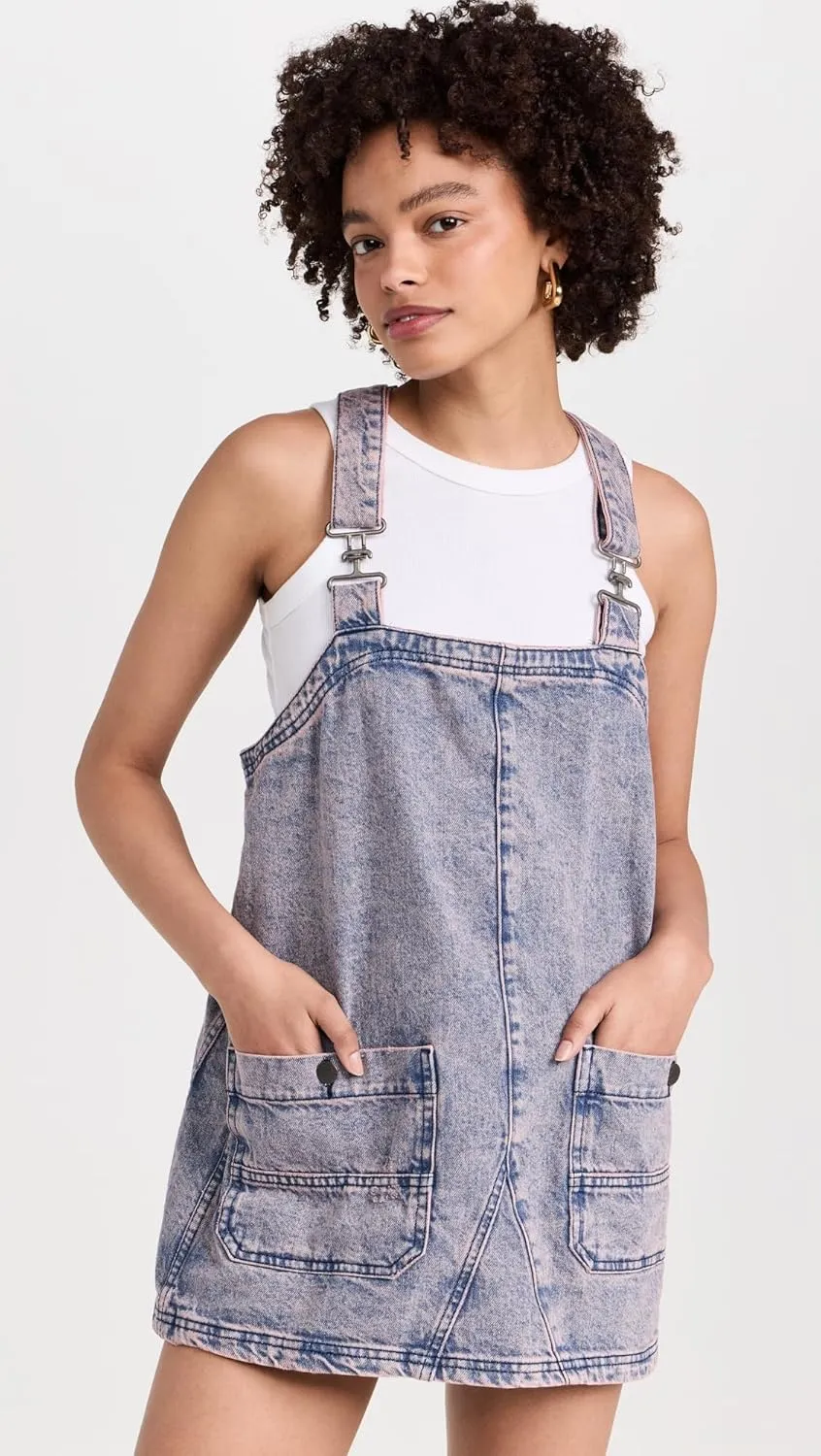 Free People Women's Smock Mini Dress Overalls