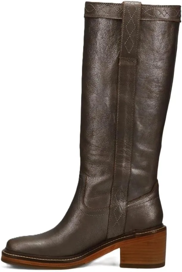 Frye Kate Pull On 14” Leather Boots for Women - Riding Boots with 2” Heel, Leather Lining, Intricate Stitching, Cushioned Footbed, and Rubber Outsole