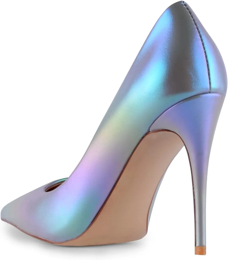 FSJ Women Fashion Pointed Toe Stiletto High Heel Pumps Slip On Gradient Bridal Party Dress Shoes Size 4-15 US